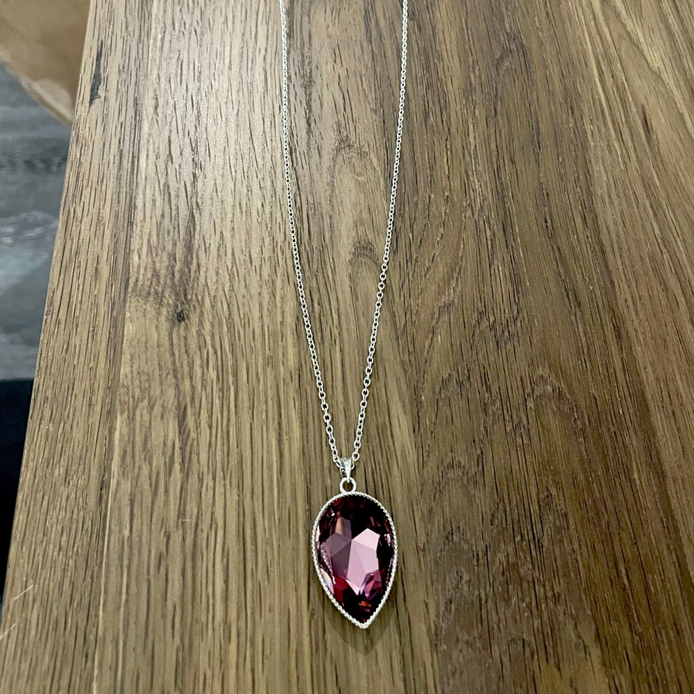 Touchstone crystal long necklace